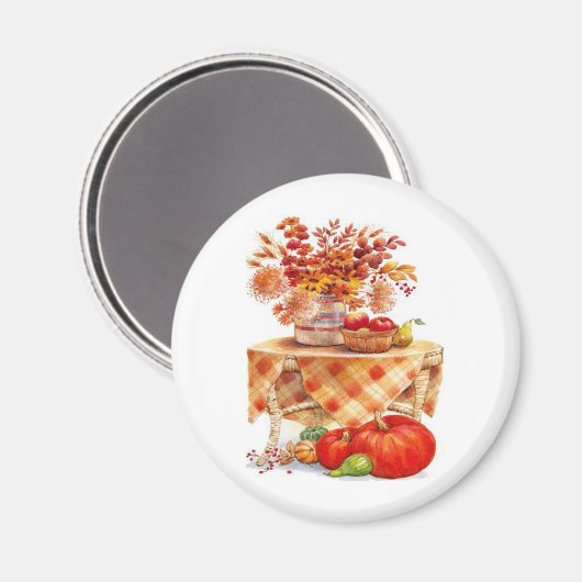 暖かい秋の収穫表の静止ライフ マグネット (正面/裏面)