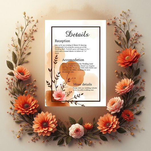 暖かい秋の植物学花模様 エンクロージャーカード