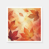 暖かい秋の水の色の離れデクーページナプキンス スタンダードカクテルナプキン (正面)