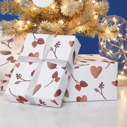 暖かい秋の美的パターン、秋の居心地の良い雰囲気 ラッピングペーパー (クリスマス)