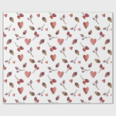 暖かい秋の美的パターン、秋の居心地の良い雰囲気 ラッピングペーパー (フラット)