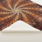 暖かい秋の色、抽象芸術モダンフラクタルアート シェルパブランケット (3/4)