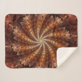 暖かい秋の色、抽象芸術モダンフラクタルアート シェルパブランケット (正面(横))