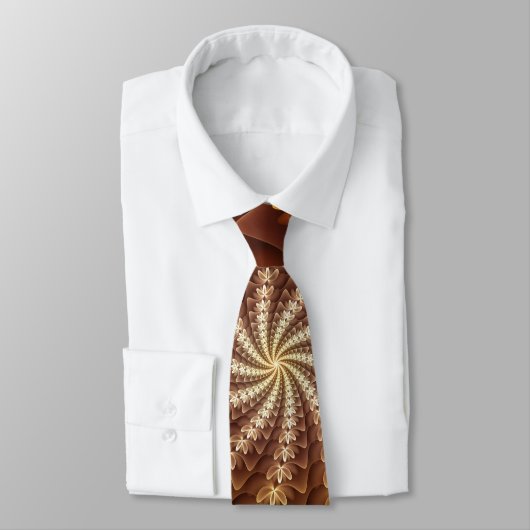 暖かい秋の色、抽象芸術モダンフラクタルアート ネクタイ (タイ)