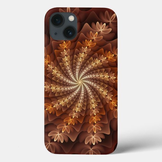暖かい秋の色、抽象芸術モダンフラクタルアート Case-Mate iPhoneケース (裏面)