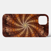 暖かい秋の色、抽象芸術モダンフラクタルアート Case-Mate iPhoneケース (裏面 (横))