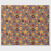 暖かい秋の花シームレスな秋誕生日 ラッピングペーパー (フラット)