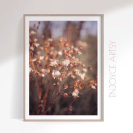 暖かい秋の野草フェミニンのウォールアート ポスター