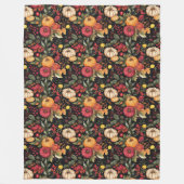 暖かい秋をテーマにした毛布素朴かぼちゃと開花 フリースブランケット (正面)