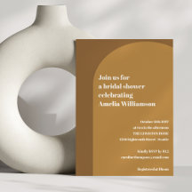 暖かい秋ブラウンカラーブロックアーチブライダルシャワー