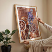 暖かい秋ラベンダーの居心地の良いキッチンウォールアート ポスター