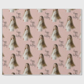 暖かい粘土のバラとカスタム誕生日文字と写真 – ラッピングペーパー (フラット)