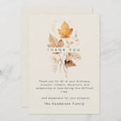 暖かい紅葉の死別葬礼 サンキューカード (正面/裏面)