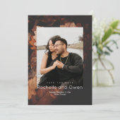 暖かい紅葉写真の結婚式の日付を保存 セーブザデート (スタンド正面)