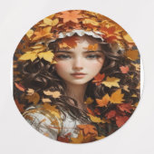 暖かい紅葉、魔法のシーズンギフト ラベル (デザイン1)