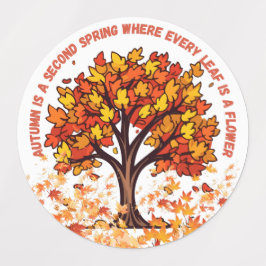 暖かい紅葉、魔法のシーズンギフト ラベル