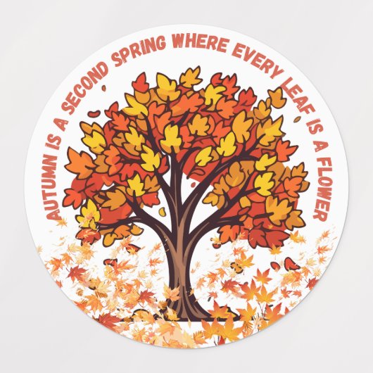 暖かい紅葉、魔法のシーズンギフト ラベル (デザイン2)