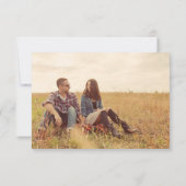 暖かい素朴フローラ結婚式の日付カードを保存 招待状 (裏面)