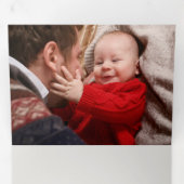 暖かい素朴ブラシストロークと金ゴールドのハイライト写真 三つ折りクリスマスカード (内部最初)