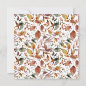 暖かい素朴紅葉と鳥 ノートカード (裏面)