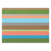 暖かい色のトーンストライプのテーブルクロス テーブルクロス (正面(横))