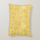 暖かい色の夏の花パターン アクセントクッション (裏面(縦))