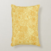 暖かい色の夏の花パターン アクセントクッション (正面(垂直))