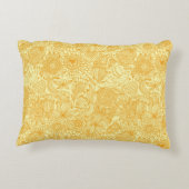 暖かい色の夏の花パターン アクセントクッション (裏面)