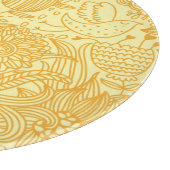 暖かい色の夏の花パターン カッティングボード (角)