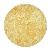 暖かい色の夏の花パターン カッティングボード (正面)