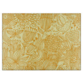 暖かい色の夏の花パターン カッティングボード (正面)