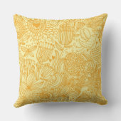 暖かい色の夏の花パターン クッション (裏面)