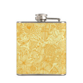 暖かい色の夏の花パターン フラスク (裏面)