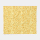 暖かい色の夏の花パターン フリースブランケット (正面(横))