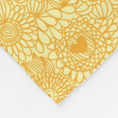 暖かい色の夏の花パターン フリースブランケット (角)