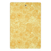 暖かい色の夏の花パターン ミニクリップボード (裏面)