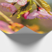 暖かい色の桜花春 ラッピングペーパー (角)