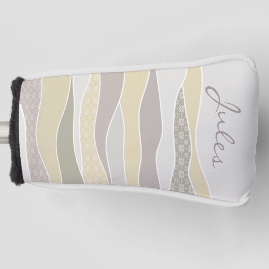 暖かい色の波の名前の追加 ゴルフヘッドカバー (正面)