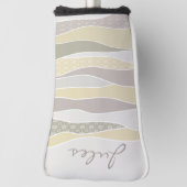 暖かい色の波の名前の追加 ゴルフヘッドカバー (回転90)