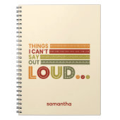 暖かい色の私は大声でジャーナルを言うことができない ノートブック (正面)