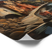 暖かい色調の街並み ポスター (角)