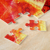 暖かい色|の星の形|のリラックスさせるな曼荼羅 ジグソーパズル (側面)