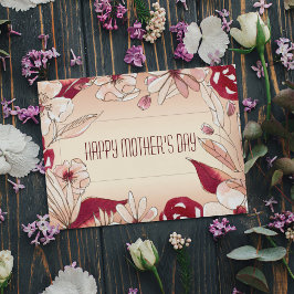 暖かい花をパーソナライズテーマ母親の日 カード