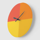 暖かい虹の幾何学的な色ブロックの壁時計 ラージ壁時計 (傾斜)