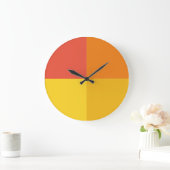暖かい虹の幾何学的な色ブロックの壁時計 ラージ壁時計 (ホーム)
