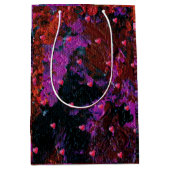 暖かい赤いハート ミディアムペーパーバッグ (正面)