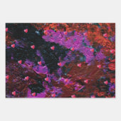 暖かい赤いハート ラッピングペーパーシート (正面3)