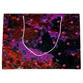 暖かい赤いハート ラージペーパーバッグ