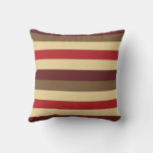 暖かい赤のストライプのな枕 クッション (裏面)