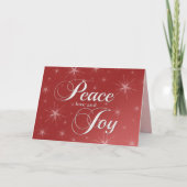 暖かい赤の平和、愛と喜び シーズンカード (正面)